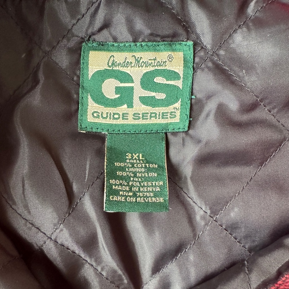 Vintage Gander Mountain Men’s 3XL Red Black Plaid Lined Flannel Jacket Outdoor - Picture 2 of 6